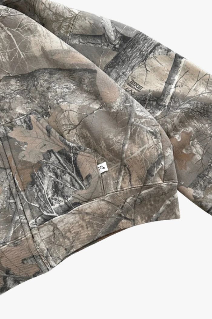 Retro Camouflage Zip-Up Hoodie
