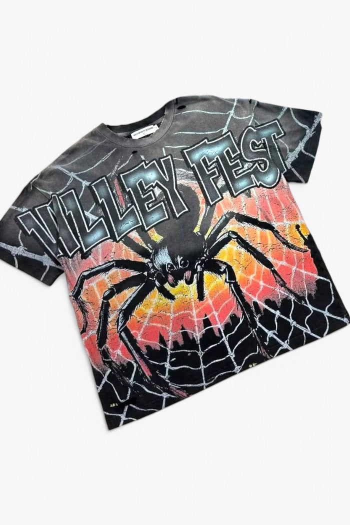Valley Fest Spider Print Oversized Tee