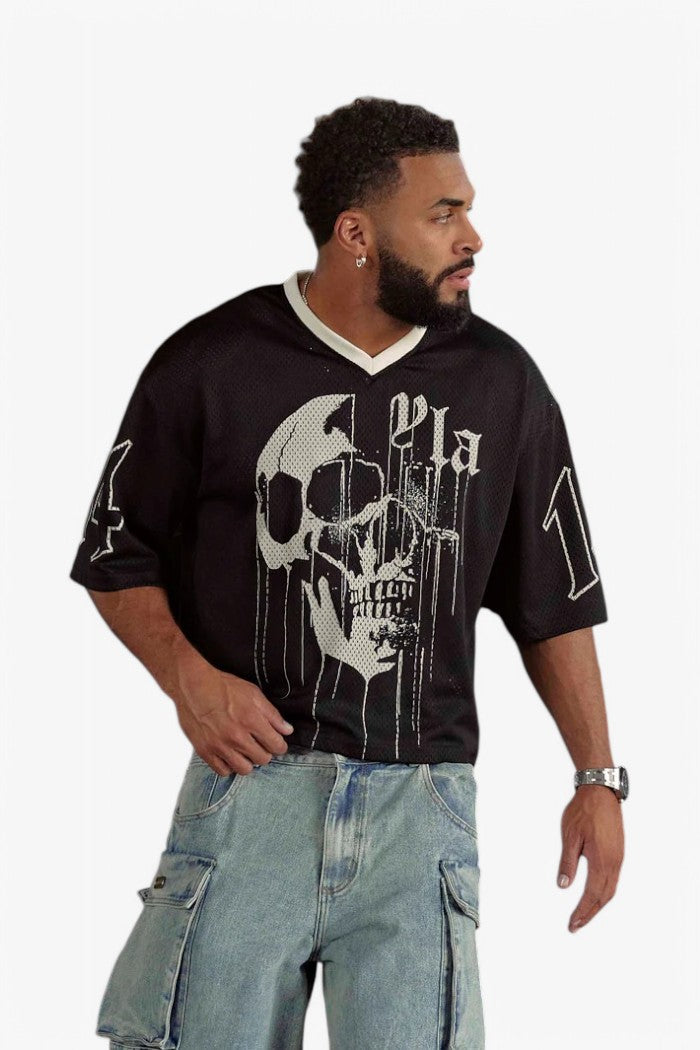 Drippy Skull Cropped Jersey