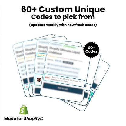 60+ Customizable E-commerce Shopify Ultimate Liquid Codebook