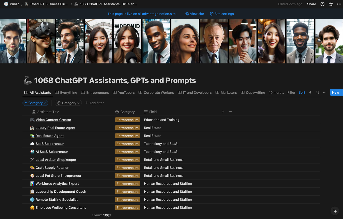 ChatGPT Business Blueprint - 1068 GPTs & 32,000 Prompts