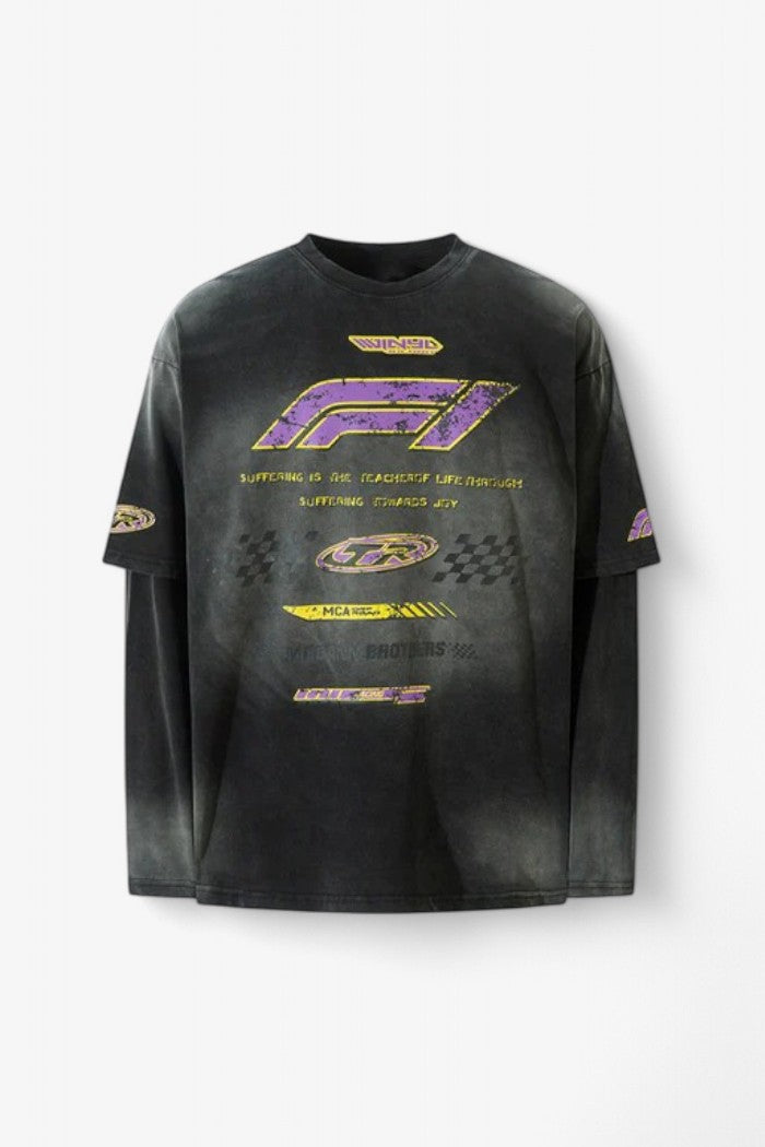 Racing Hand-Painted Long Sleeve T-Shirt
