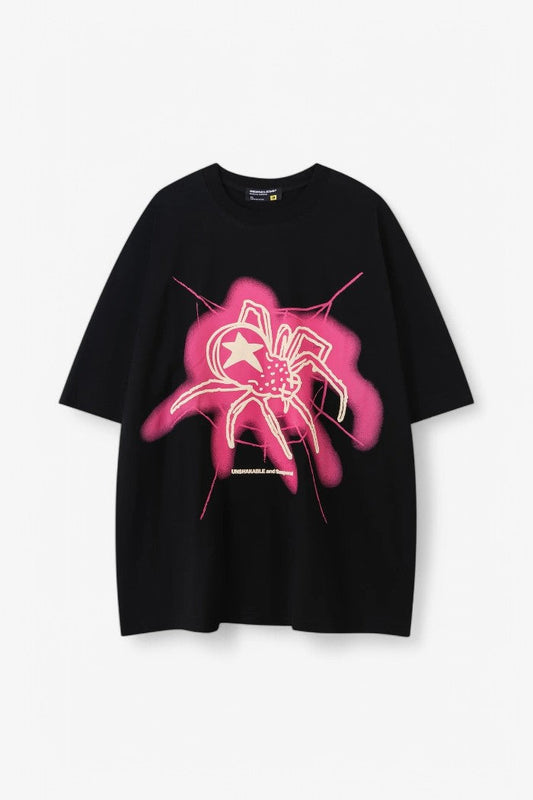 Y2K Spider Web Star Graphic T-Shirt
