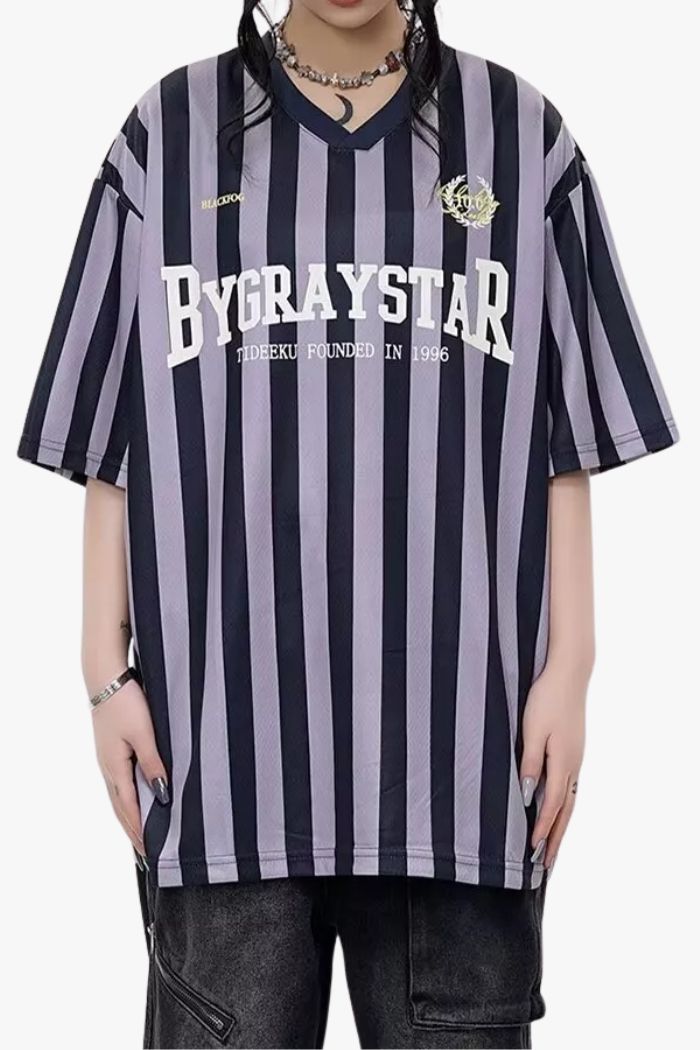 Striped Sports Jersey Tee