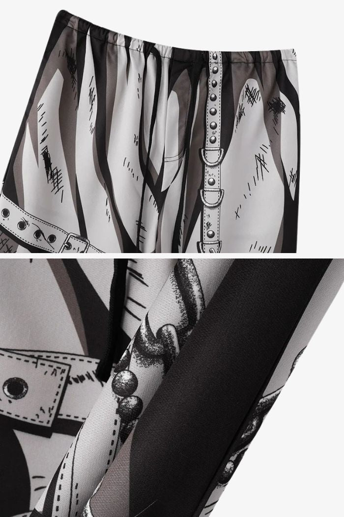 Korean Style Cartoon Print Pants