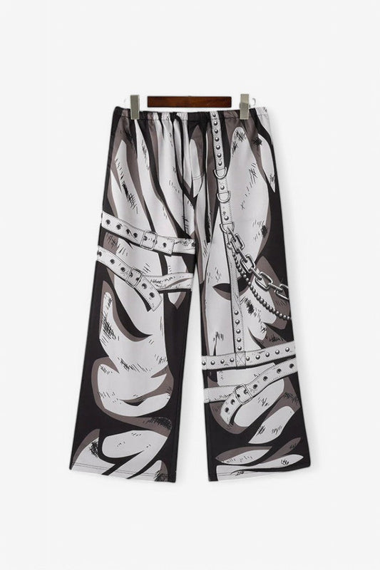 Korean Style Cartoon Print Pants
