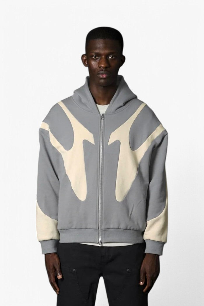 Vintage Varsity Zip-Up Hoodie