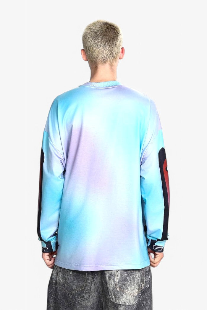 Saint Tear Long Sleeve Racing T-Shirt Blue
